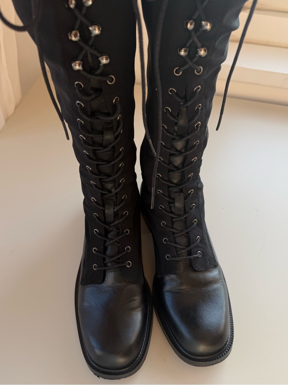 Free People Trickum Tall Combat Boots Black EU39 US8.5 - Picture 9 of 14